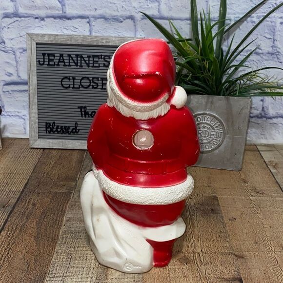 Vintage Empire Blow Mold Santa Claus 1968 Christmas Decor 13" Tall. - Picture 6 of 10